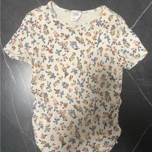 Zara Multicolor Ribbed Knit Top